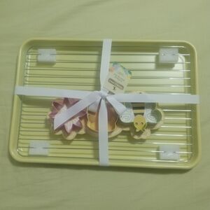Yellow Baking Tray with Cookie Cutters